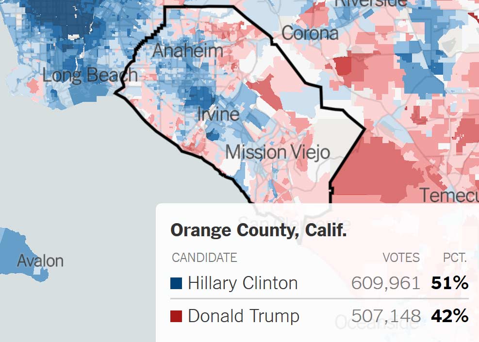 Orange County Vote in 2016 Election